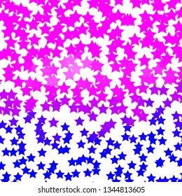 Light Pink, Blue vector layout with bright stars. Shining colorful illustration with small and big stars. Pattern for wrapping gifts.