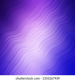 Light Pink, Blue vector layout with curves. Colorful geometric sample with gradient curves.  Best design for your posters, banners.
