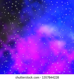 Light Pink, Blue vector layout with bright stars. Colorful illustration with abstract gradient stars. Pattern for new year ad, booklets.