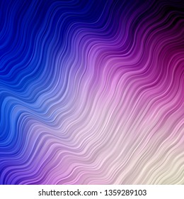 Light Pink, Blue vector layout with wry lines. Illustration in halftone style with gradient curves. Best design for your ad, poster, banner.