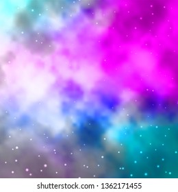 Light Pink, Blue vector layout with bright stars. Modern geometric abstract illustration with stars. Design for your business promotion.