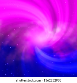 Light Pink, Blue vector layout with bright stars. Decorative illustration with stars on abstract template. Theme for cell phones.
