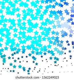 Light Pink, Blue vector layout with bright stars. Blur decorative design in simple style with stars. Pattern for new year ad, booklets.