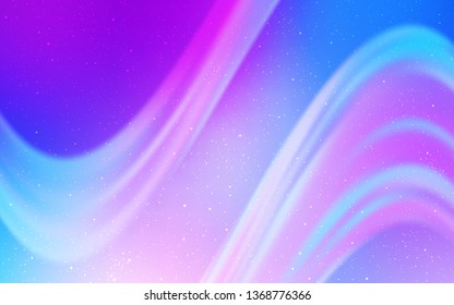 Light Pink, Blue vector layout with cosmic stars. Shining illustration with sky stars on abstract template. Pattern for futuristic ad, booklets.