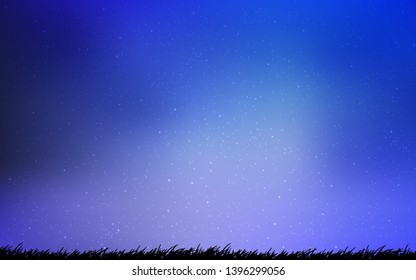 Light Pink, Blue vector layout with cosmic stars. Blurred decorative design in simple style with galaxy stars. Best design for your ad, poster, banner.