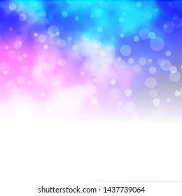 Light Pink, Blue vector layout with circles. Illustration with set of shining colorful abstract spheres. New template for your brand book.