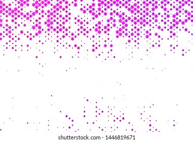 Light Pink, Blue vector layout with bright stars. Decorative shining illustration with stars on abstract template. Best design for your ad, poster, banner.