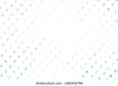 Light Pink, Blue vector layout with latin alphabet. Blurred design in simple style with signs of alphabet. Pattern for ads, poster, banner of books.