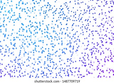 Light Pink, Blue vector layout with bright stars. Stars on blurred abstract background with gradient. Template for cosmic backgrounds.