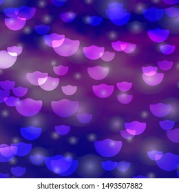 Light Pink, Blue vector layout with circles, stars. Glitter abstract illustration with colorful drops, stars. Pattern for websites.