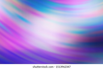 Light Pink, Blue vector layout with curved lines. Colorful illustration in abstract style with gradient. Template for cell phone screens.