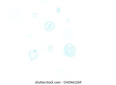 Light Pink, Blue vector layout with restaurant food. Glitter abstract sketch with gourmet food. Pattern for ads of breakfast, lunch, dinner.