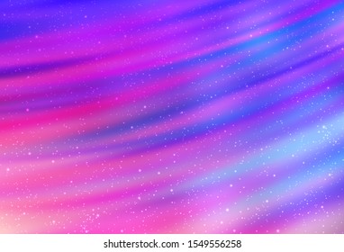 Light Pink, Blue vector layout with cosmic stars. Shining colored illustration with bright astronomical stars. Pattern for astrology websites.