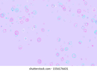 Light Pink, Blue vector layout with restaurant food. Illustration with set of fresh food in doodle style. Pattern for menu of cafes, bars, restaurants.