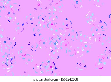 Light Pink, Blue vector layout with algebra elements. Colored mathematic signs with gradient on white background. Best design a poster, banner of a math college.