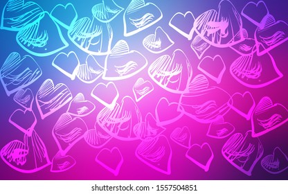 Light Pink, Blue vector layout with sweet hearts. Illustration with hearts in love concept for valentine's day. Beautiful design for your business advert of anniversary.