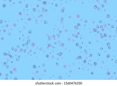 Light Pink, Blue vector layout with restaurant food. Abstract background with colorful Fast Food illustrations. Pattern for ad, booklets, leaflets of restaurants.