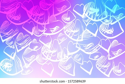 Light Pink, Blue vector layout with sweet hearts. Illustration with hearts in love concept for valentine's day. Beautiful design for your business advert of anniversary.