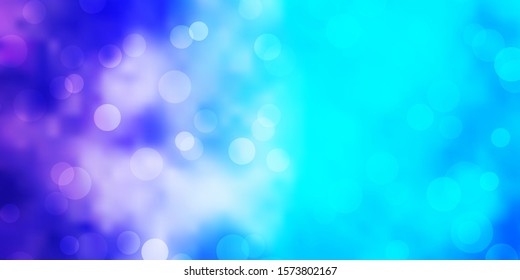 Light Pink, Blue vector layout with circle shapes. Abstract decorative design in gradient style with bubbles. Design for posters, banners.