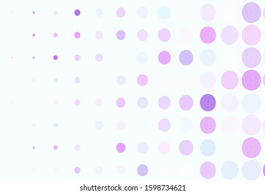 Light Pink, Blue vector layout with circle shapes. Illustration with set of shining colorful abstract circles. New template for your brand book.