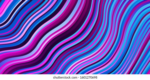 Light Pink, Blue vector layout with curves. Abstract gradient illustration with wry lines. Pattern for business booklets, leaflets
