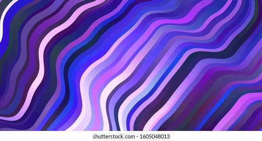 Light Pink, Blue vector layout with circular arc. Abstract illustration with bandy gradient lines. Pattern for websites, landing pages.