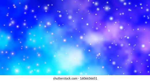 Light Pink, Blue vector layout with bright stars. Shining colorful illustration with small and big stars. Pattern for wrapping gifts.