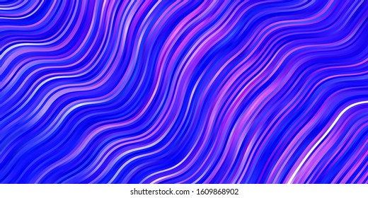 Light Pink, Blue vector layout with curves. Illustration in halftone style with gradient curves. Design for your business promotion.