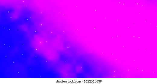 Light Pink, Blue vector layout with bright stars. Decorative illustration with stars on abstract template. Design for your business promotion.