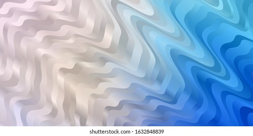 Light Pink, Blue vector layout with curves. Colorful illustration with curved lines. Pattern for ads, commercials.