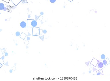 Light Pink, Blue vector layout with circles, lines, rectangles. Abstract illustration with colorful dots, lines, cubes. Template for wallpapers.