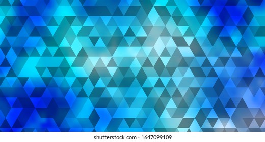 Diseño vectorial azul rosa claro con líneas, triángulos. Diseño decorativo de estilo abstracto con triángulos. Plan para folletos y folletos