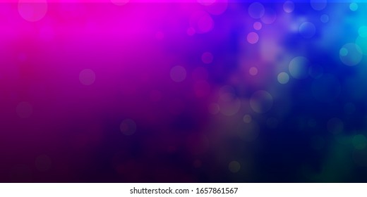 Light Pink, Blue vector layout with circle shapes. Glitter abstract illustration with colorful drops. Pattern for booklets, leaflets.