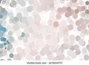 Light Pink, Blue vector layout with circle shapes. Glitter abstract illustration with blurred drops of rain. Design for your business advert.