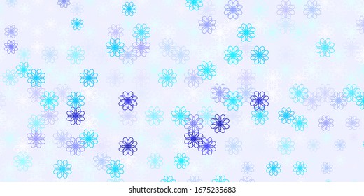 Light Pink, Blue vector layout with wry lines. Colorful illustration, which consists of curves. Pattern for booklets, leaflets.