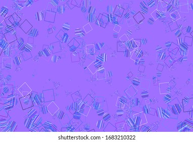 Light Pink, Blue vector layout with circles, lines, rectangles. Decorative design in abstract style with lines, dots, cubes. Modern template for landing page.