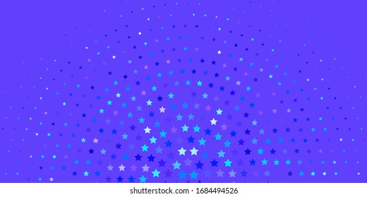 Light Pink, Blue vector layout with bright stars. Shining colorful illustration with small and big stars. Pattern for websites, landing pages.