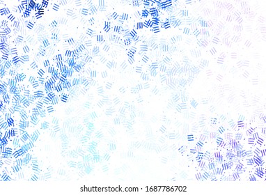 Light Pink, Blue vector layout with flat lines, dots. Shining colored illustration with sharp stripes. Pattern for ads, posters, banners.