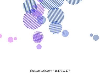 Light Pink, Blue vector layout with circle shapes. Illustration with set of shining colorful abstract circles. Design for poster, banner of websites.