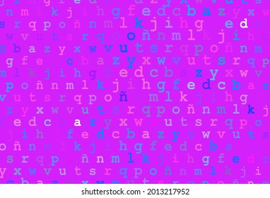 Light pink, blue vector layout with latin alphabet. Blurred design in simple style with signs of alphabet. Smart design for your business advert of university.