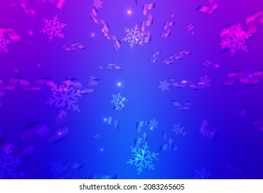 Light Pink, Blue vector layout in New Year style. Abstract gradient illustration with colorful Christmas things. Pattern for ads, poster, banner of books.