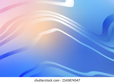 Light Pink, Blue vector layout with curved lines. An elegant bright illustration with gradient lines. Pattern for your business design.