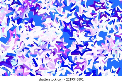 Light Pink, Blue vector layout with bright stars. Decorative shining illustration with stars on abstract template. Smart design for your business advert.