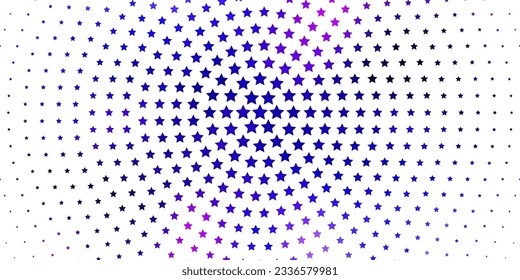 Hellrosa, blaue Vektorgrafik mit hellen Sternen. Moderne geometrische abstrakte Illustration mit Sternen. Muster für Webseiten, Landing-Seiten.