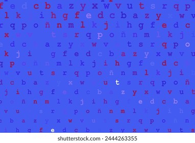 Light pink, blue vector layout with latin alphabet. Abstract illustration with colored latin alphabet. The pattern can be used as ads, poster, banner for books.