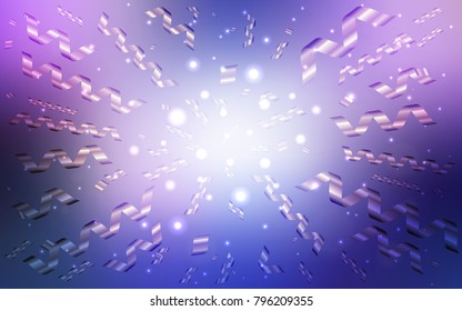Light Pink, Blue vector layout with festival confetti. Glitter abstract illustration with colorful confetti, ribbons. The pattern can be used for birthday gifts, congratulations.