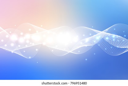 Light Pink, Blue vector layout with festival confetti. Modern geometrical abstract illustration with carnival ribbons. The pattern can be used for new year ad, booklets.