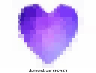 Light Pink, Blue vector love background with heart. Paper note. Valentine's greeting polygonal card. rectangular illustration for your business. Stock template for your design.