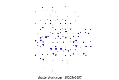 Light Pink, Blue vector lovely background with hearts. Valentines greeting card with cute hearts. Abstract pattern for your design, website, ad.