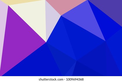 Light Pink, Blue vector Low poly crystal background. Polygon design pattern. Low poly illustration, low polygon background.